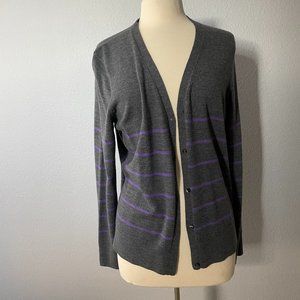 Brooks Brother Grey and Purple Striped Cardigan